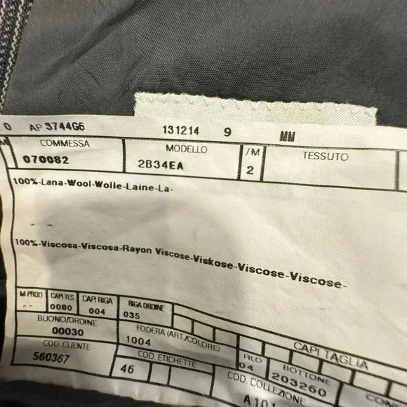 Armani Collezioni men’s dark gray striped wool blazer size 46R - Picture 9 of 13